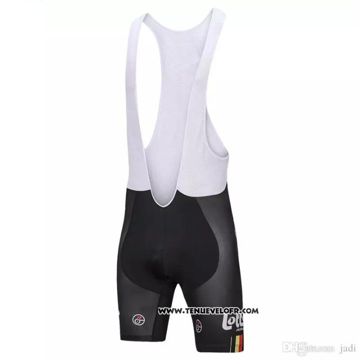 2018 Maillot Ciclismo Lotto Soudal Noir et Jaune Manches Courtes et Cuissard